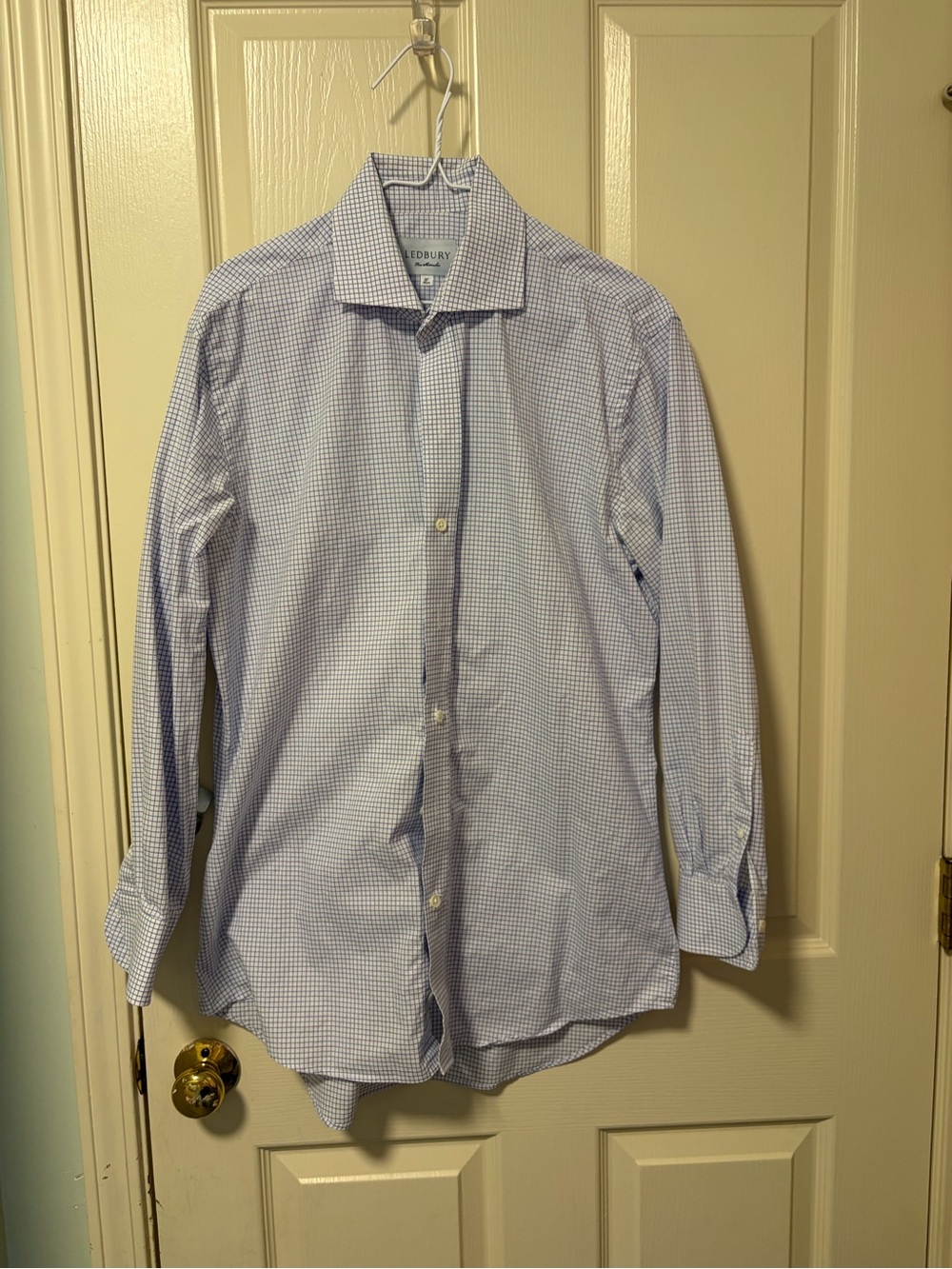 Ledbury Men's Blue Micro-Check Dress Shirt
